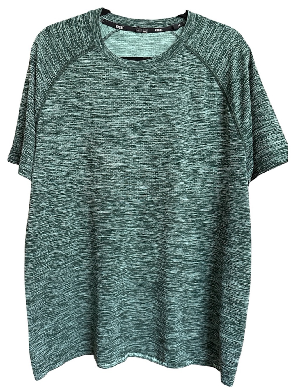 Rhone Reign Tech Short Sleeve Shirt Mens Style 100429 Castaway Heather Green XL